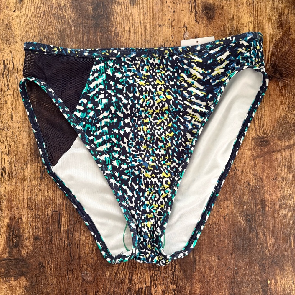 Vince Camuto Women’s Printed Mesh Bikini Swim Bottoms - Teal Multi New XS